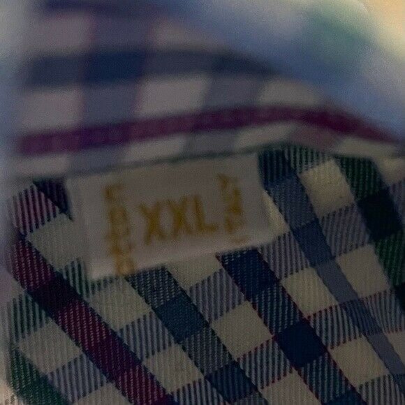 750$ BRIONI MENS Blue PURPLE SPORT SHIRT LONG SLEEVE Gingham Check 2XL ITALY - Picture 8 of 8